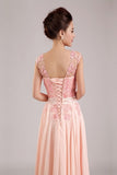 Real Beauty Long Lace Blush Pink Back Up Lace Prom Dresses PFP1227