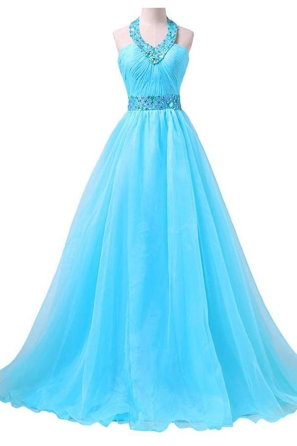 2019 Newest Ice Blue Long Chiffon Beaded Formal Prom Dresses PFP1251 Promfast 2019 Newest Ice Blue Long Chiffon Beaded Formal Prom Dresses PFP1251 Promfast