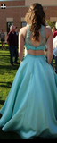 Promfast Beauty 2 Pieces Beading Long A line Floor Length Prom Dresses For Teens PFP1973