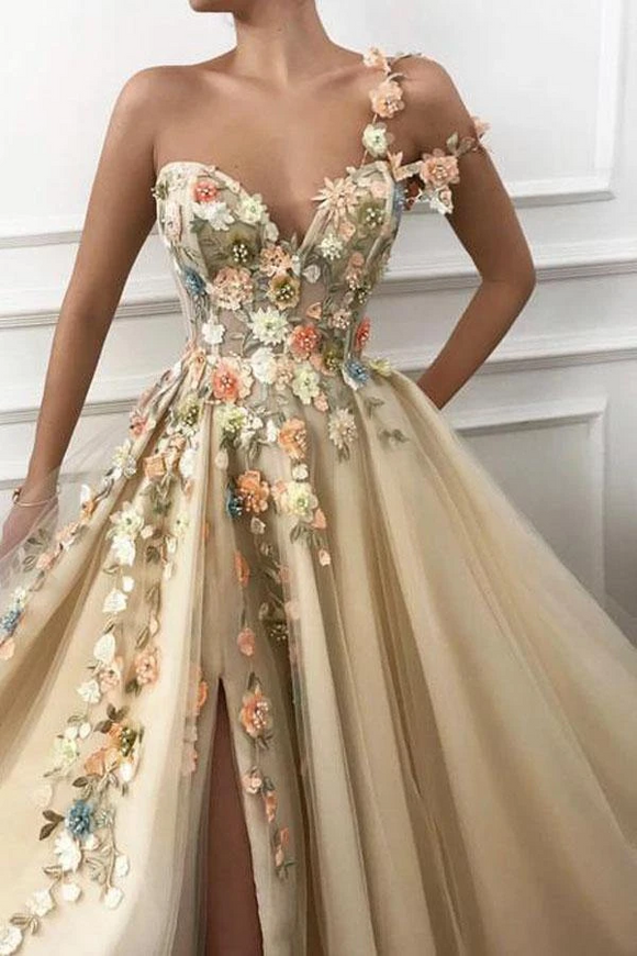 Promfast Beautiful Flower Prom Dress, Best Online Cheap Party Dresses for Sale PFP2004
