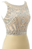 Beauty Mermaid Champagne Long Beaded Prom Party Dresses PFP1273