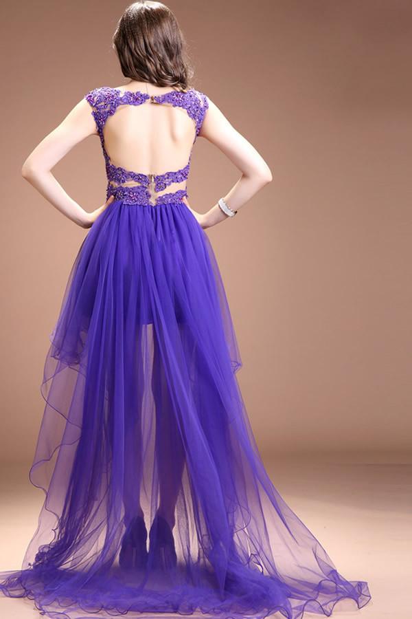 purple prom dress short front long back Purple Dress Short Front Long Back Purple Dresses With Front Short And Back Long Fall Homecoming