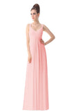 Newest Simple Pink Chiffon Long Prom Bridesmaid Dresses PFP1308