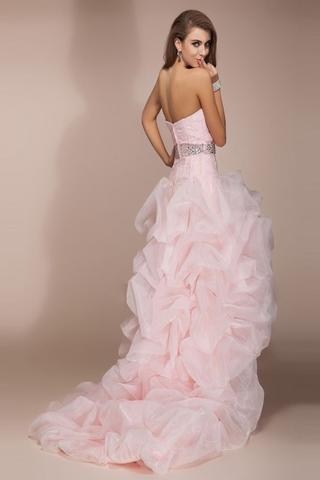 Pink High Low Backless Beaded Short Front Long Back Prom Dresses PFP13 –  Promfast