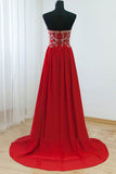 Empire Waist Red Backless Sexy Long Prom Evening Dress PFP1318