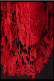Sheath Real Sexy Red Lace Long Mermaid Backless Prom Evening Dresses PFP1324
