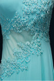 Long Lace Beaded Chiffon Modest Empire Prom Dresses PFP1325