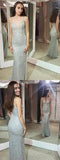 Shiny Mermaid Spaghetti Sheath Silver Long Sexy Prom Dresses PFP0012