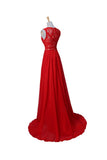 Red Lace Chiffon Beaded Long Prom\Evening Dresses PFP1333