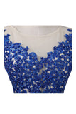 A-line Strapless Floor-Length Royal Blue Ombre Chiffon Long Prom Dress PFP1345