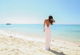 Simple Sexy Backless Beach Wedding/Bridal Dress,Slit Spaghetti Straps Summer White Wedding Gown PFW0239