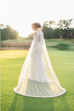 Alencon Lace Edge Cathedral Tulle Ivory Wedding Veil 