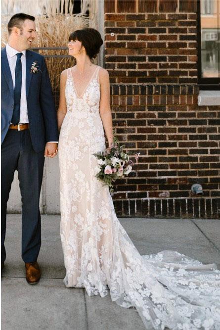 Bohemian Beach Wedding Boho Wedding Dress With Sweetheart Neckline,  Appliques, Beaded Lace, And Bra Plus Size Available From Dressvip, $128.76  | DHgate.Com