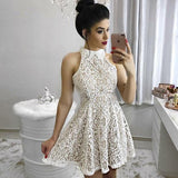 A-Line Lace Short Homecoming Dress, Sweet 16 Dresses PFH0167