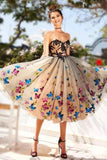 Sweetheart Butterfly Lace Tulle Knee length Ball Gown Homecoming Dress,Graduation Dresses