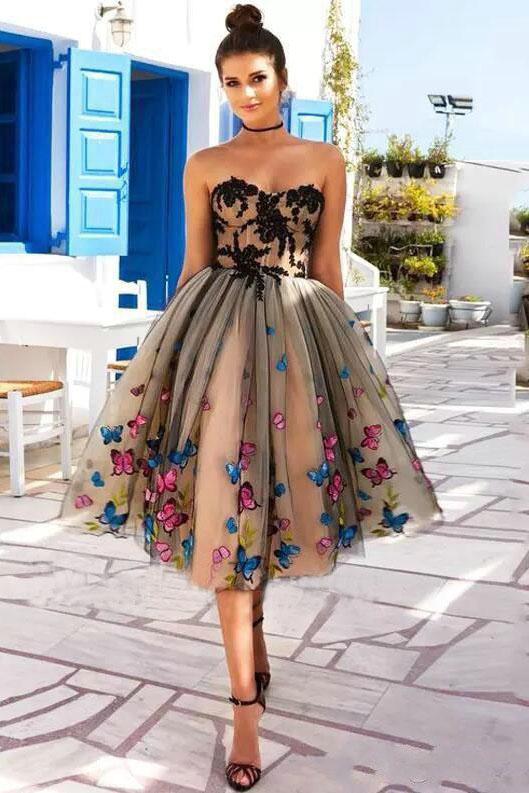 slim fit dress slacks Velvi Tea-Length White Graduation Dress Sisi White / XSmall main image 1