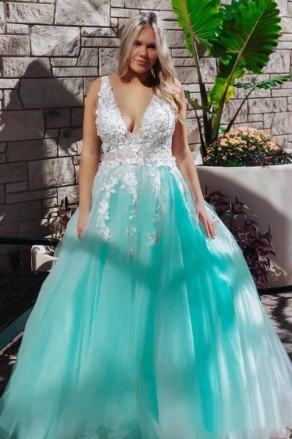 Stunning Lace Applique Ball Gown Long Ball Gowns Prom Dresses Quinceanera Dress PFP1514