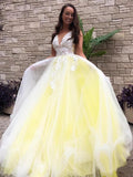Stunning Lace Applique Ball Gown Long Ball Gowns Prom Dresses Quinceanera Dress PFP1514