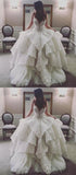 Princess A-Line Sweetheart Floor-Length Ivory Tulle Wedding Dress with Lace PFW0034