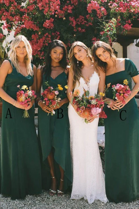 A-Line Dark Green Chiffon Long Cheap Bridesmaid Dresses PFB0158 Promfast A-Line Dark Green Chiffon Long Cheap Bridesmaid Dresses PFB0158 Promfast