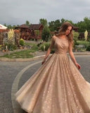 Promfast A-line Sequins Prom Dresses 2020 Fashion Evening Dresses PFP1806