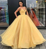 Sweetheart Yellow Long Modest Prom Gown, Long A-line Fashion Prom Dress PFP1547