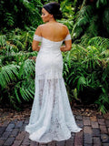 Sweetheart Sheath Lace Bridal Dress Beach Wedding Dresses With Slit PFW0390