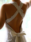 Elegant Deep V Neck Ivory Lace Wedding Gowns Cheap Bridal Dresses PFW0391