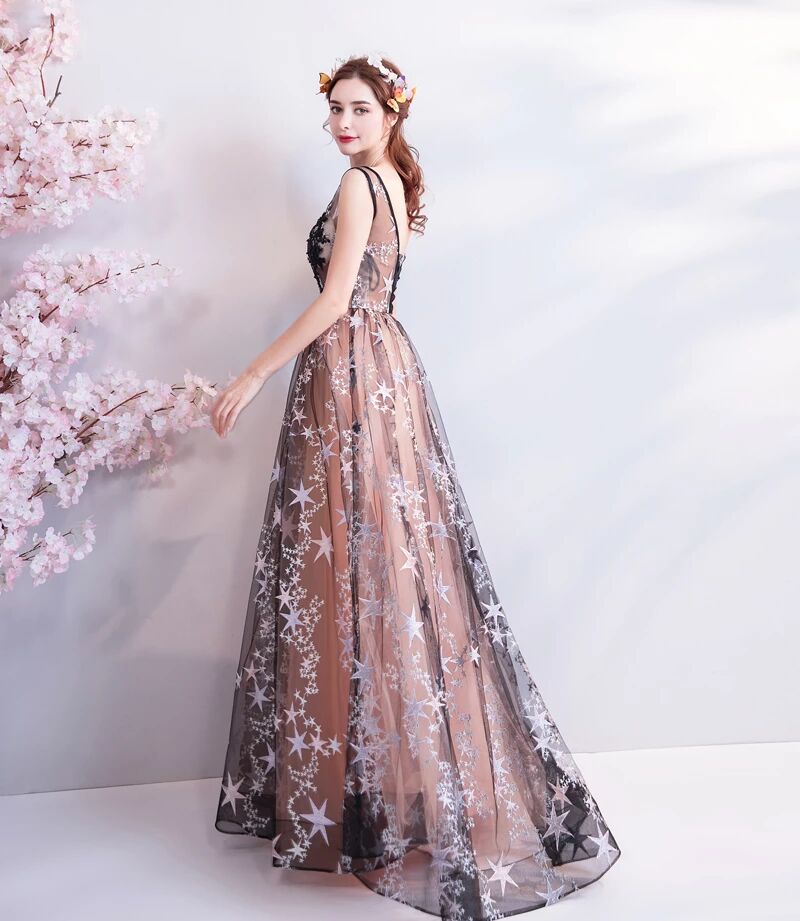 green emerald velvet dress Constellation-Print Strapless Prom Ball Gown A0890 Dusty Blue / 2 main image 1