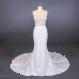 Mermaid Appliques Long Stunning Wedding Dress, Long Bridal Dresses PFW0421