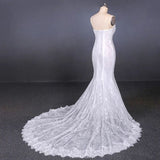 Mermaid Spaghetti Straps Lace Wedding Dress, Fashion Long Bridal Dresses PFW0423