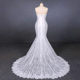 Mermaid Spaghetti Straps Lace Wedding Dress, Fashion Long Bridal Dresses PFW0423