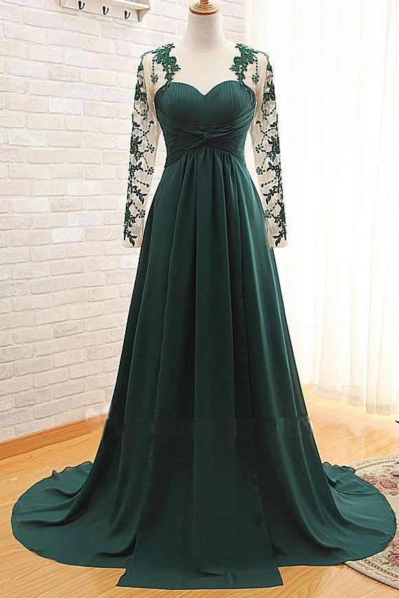 bcbg bridesmaid dresses Elegant Chiffon Floor Length Flower Girl Dress with Long Sleeves main image 0