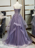 Beautiful Spaghetti Straps Lace Appliques Long Prom Dresses Evening Dresses PFP1650