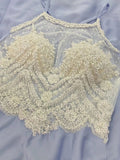 Halter Neckline Lilac Chiffon Lace Appliques Long Prom Dresses PFP1750