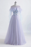 Promfast Princess Tulle Jewel Floor-length Prom Dress With Lace Appliques PFP1938
