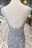 New Arrival Sequins Bodice Prom Dresses Tulle Mermaid Sweep Train PFP0555
