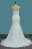 Charming Lace Mermaid Sweetheart Sweep Train Wedding Dresses PFW0044