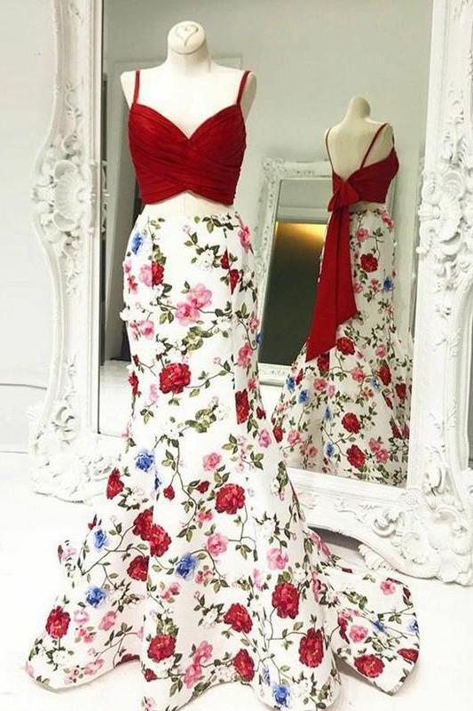white and red floral prom dress White Strapless Ball Gown Red Floral Quinceanera Dresses FD3533 Viniodress