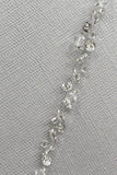 One Layer Fingertip Beading Edge Wedding Veil with Crystals and Sequins PFWV0019
