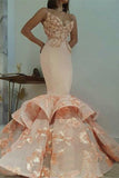 Newest Lace Sweetheart Mermaid Appliques Sleeveless Prom Dress PFP0131