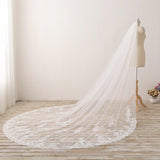 3M Long Embroidered Lace Cathedral Veil for Wedding PFWV0002