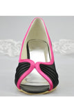 Black Simple Peep Toe Simple High Heel Prom Shoes For Women PFWS0013