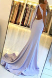 Elegant Backless Mermaid Prom Dresses with Split,Simple Teens Party Dresses PFP0637