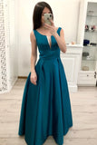 Simple A Line Satin Prom Dresses, Cheap Formal Dress For Teens