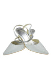 Ankle Strap Handmade White Close Toe Wedding Shoes