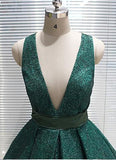 Shinny Green Sequined Ball Gown Cheap Prom Dress, Quinceanera Dresses PFP0668