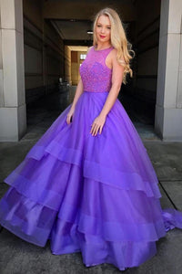 Beaded Bodice Ball Gown Prom Dresses Simple Quinceanera Dress PFP0674 ...