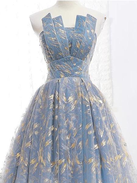 Blue and Gold Lace Ball Gown Prom Dresses, Sweet 16 Princess Quinceane Promfast Blue and Gold Lace Ball Gown Prom Dresses, Sweet 16 Princess Quinceane Promfast