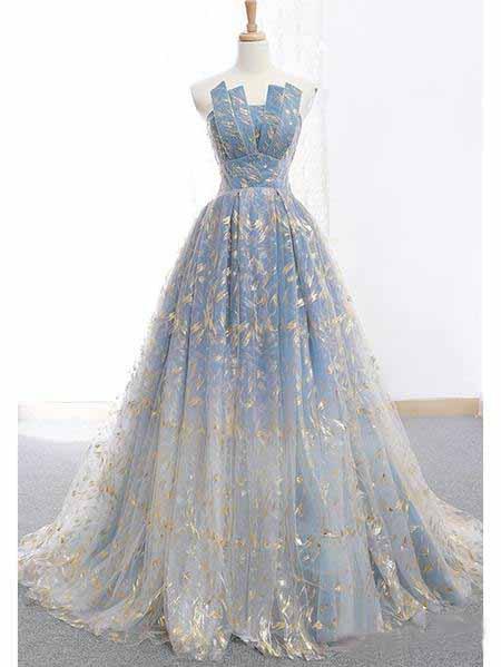 Blue and Gold Lace Ball Gown Prom Dresses, Sweet 16 Princess Quinceane Promfast Blue and Gold Lace Ball Gown Prom Dresses, Sweet 16 Princess Quinceane Promfast